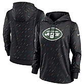 Women's New York Jets Nike Anthracite 2021 NFL Crucial Catch Therma Pullover Hoodie